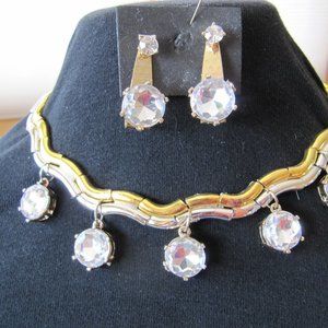 Contemporary design necklace, earrings from vintage pieces, ClaudiaMyersDesigns